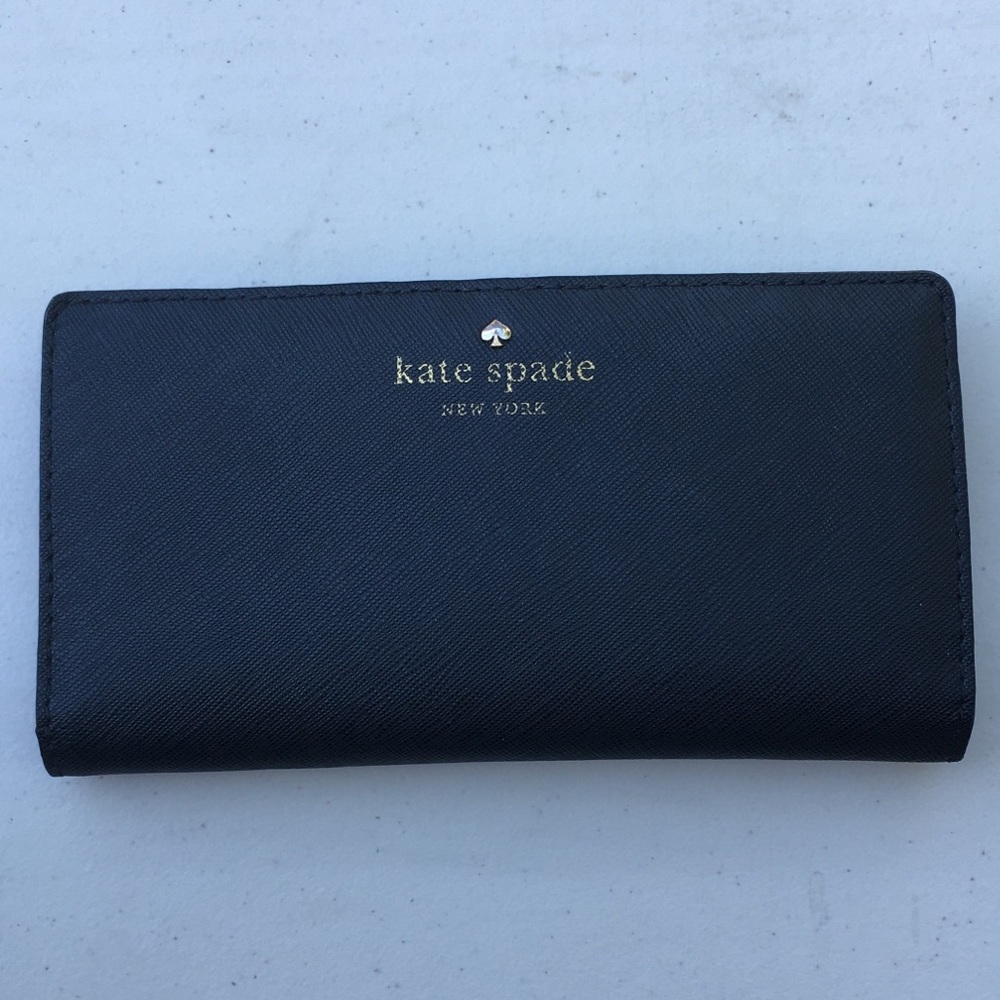 Kate Spade Black Button-Clasp Wallet